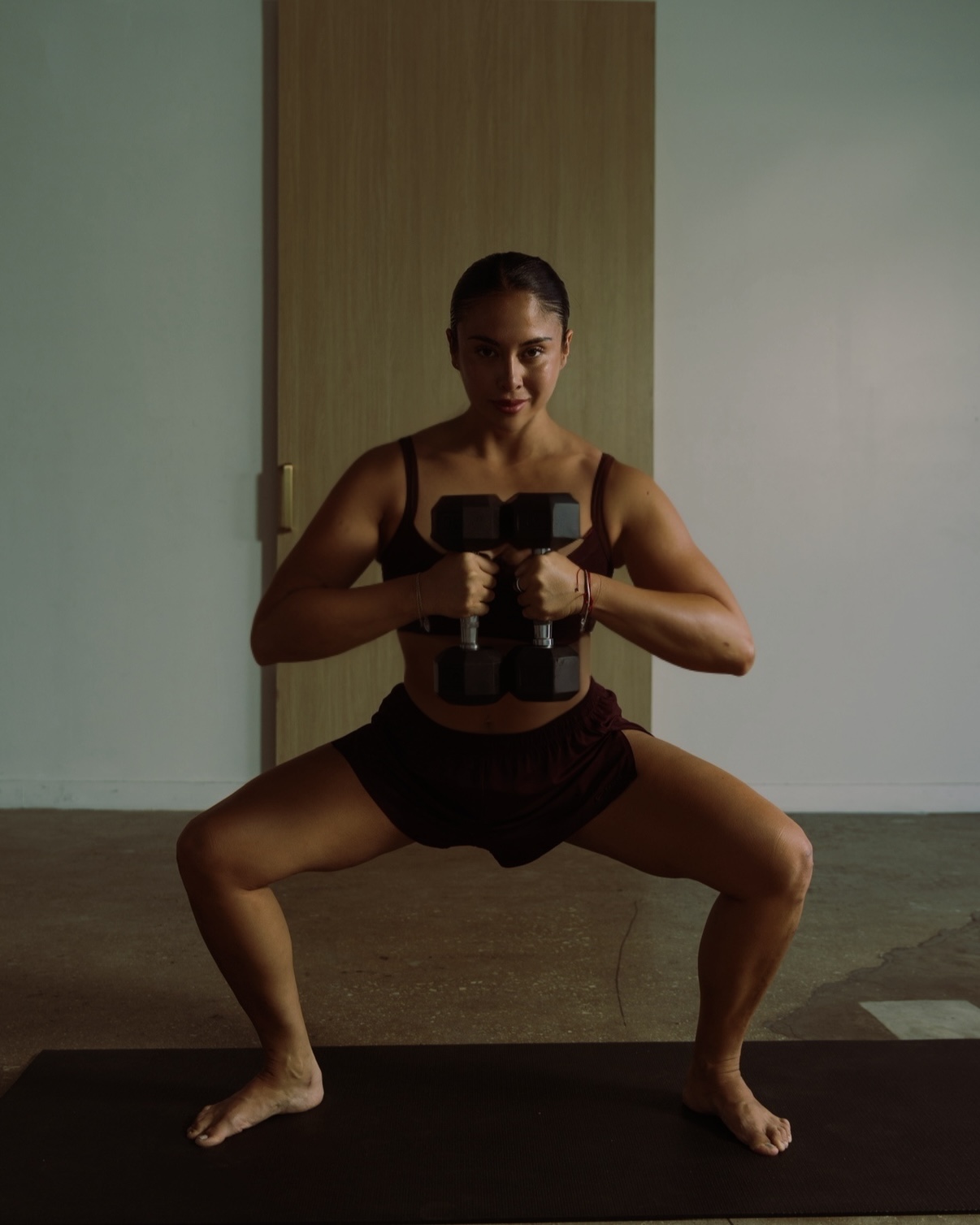 Winnie durante un entrenamiento de fuerza